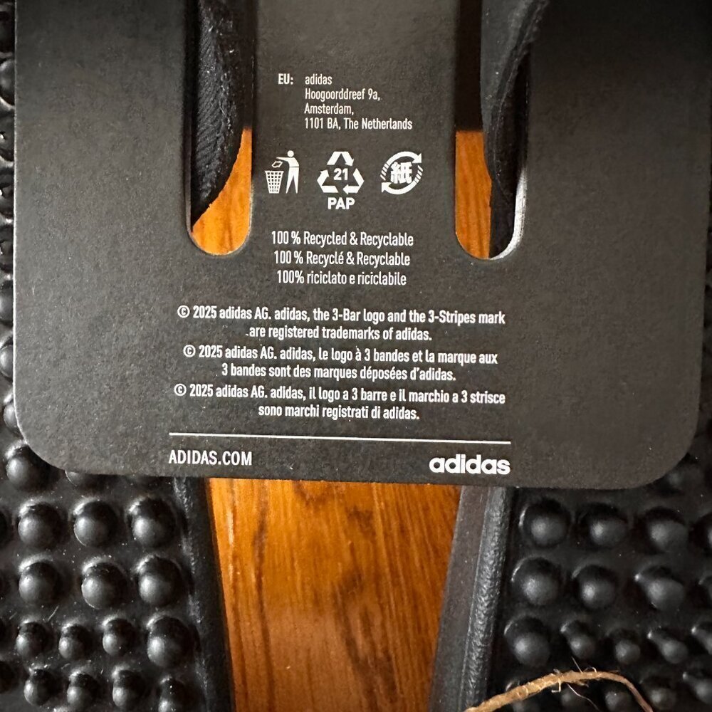 ADDIDAS ADISSAGE MEN'S SLIDES - CORE BLACK / CLOUD WHITE, US MEN 11/12 - Picture 9 of 10